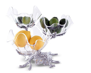 Arthur Court Grape Grape Acrylic Bowls 3-Tiered Stand