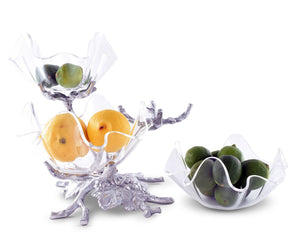 Arthur Court Grape Grape Acrylic Bowls 3-Tiered Stand