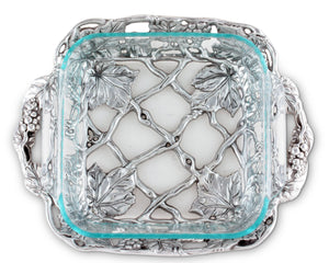 Arthur Court Grape Grape Square Pyrex Holder 2qt