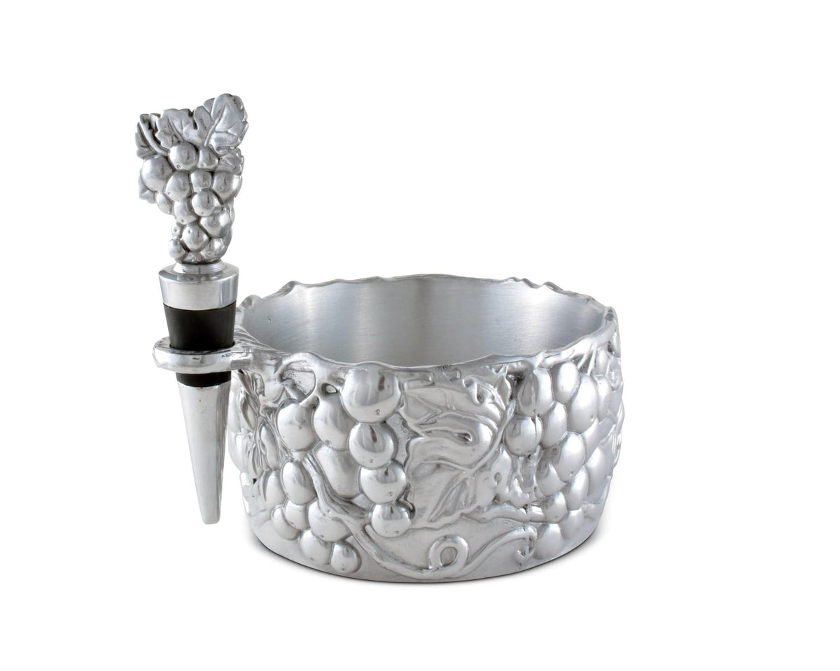 Arthur Court Grape Grape Wine Caddy and Stopper Set
