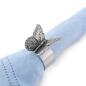 Arthur Court Magnolia Butterfly Napkin Rings - set of 4