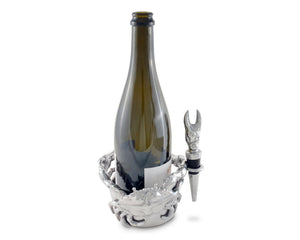 Arthur Court Sea and Shore Crab Wine Caddy and Stopper Set