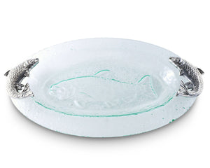 Arthur Court Sea and Shore Salmon Glass Platter