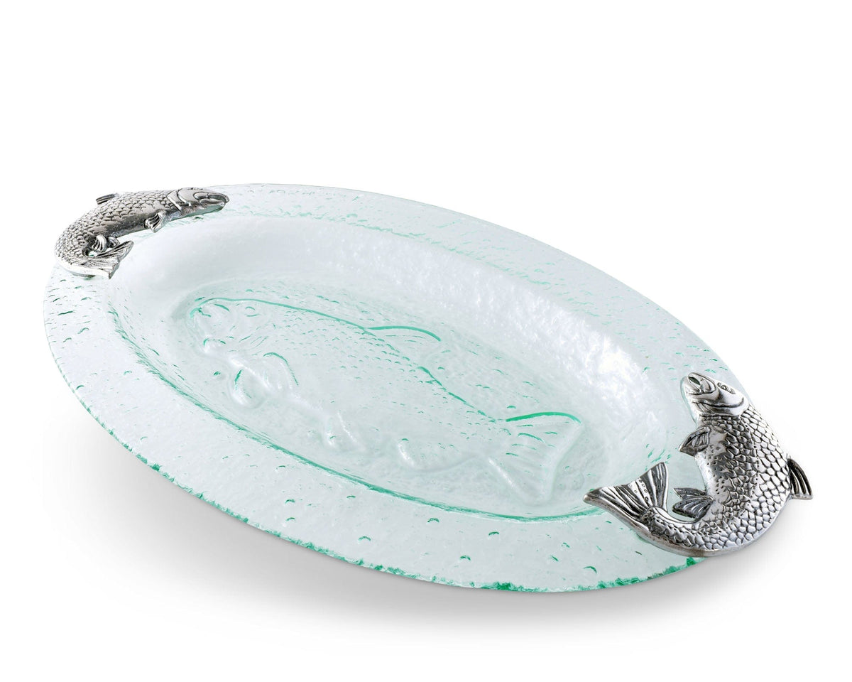 Arthur Court Sea and Shore Salmon Glass Platter
