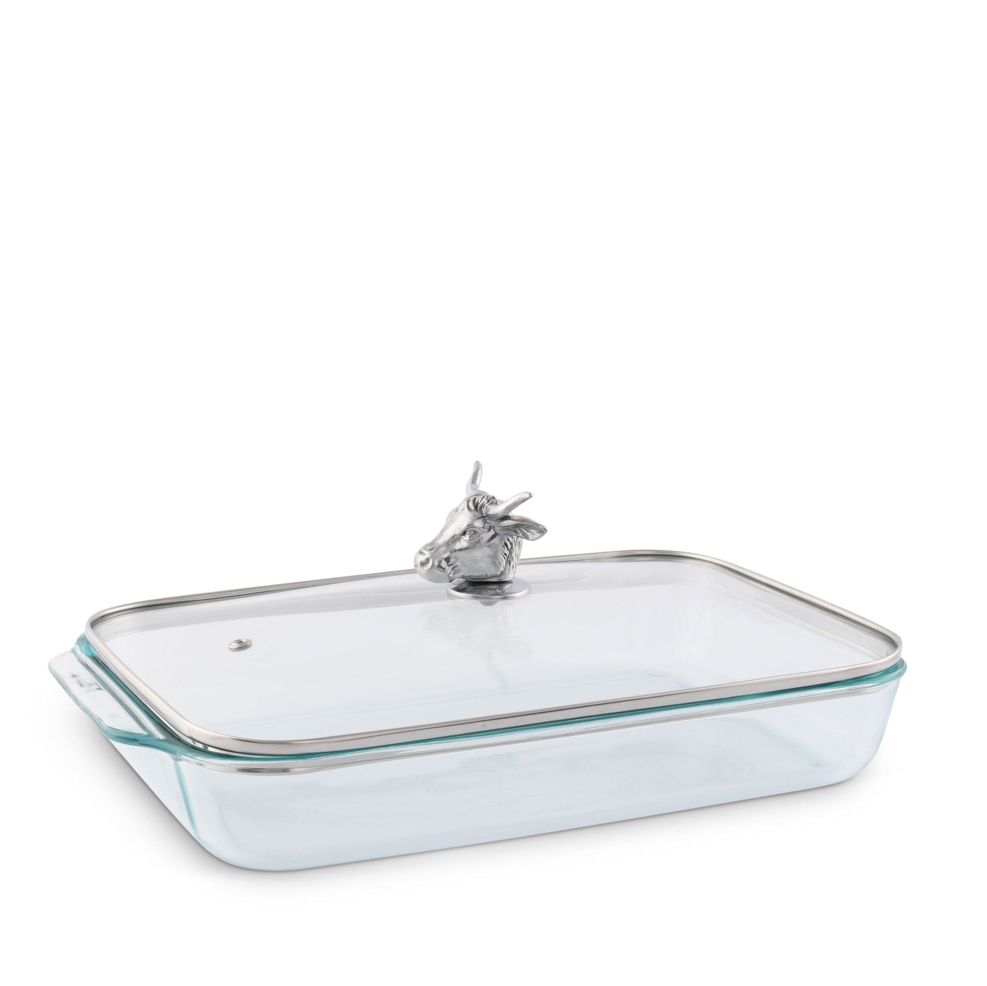 Arthur Court Bull / Steer Lid with Pyrex 3 Quart Baking Dish