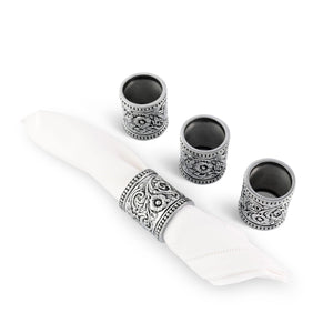 Arthur Court Western Frontier Concho Pattern Napkin Rings Set of 4