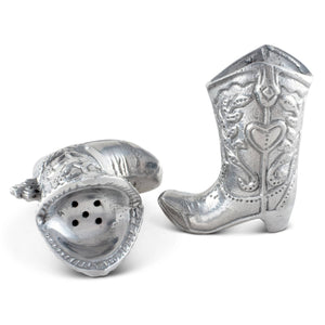 Arthur Court Western Frontier Cowboy Boot Salt and Pepper Set