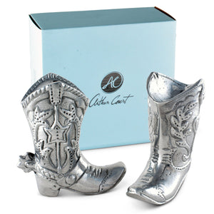 Arthur Court Western Frontier Cowboy Boot Salt and Pepper Set