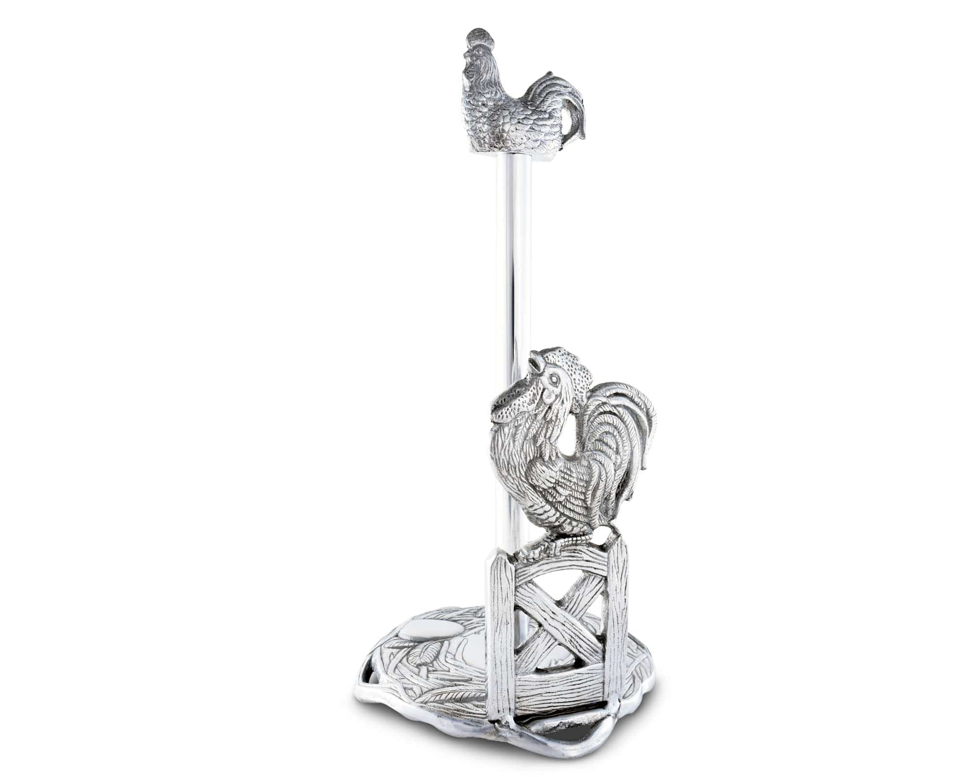 Rooster Wrought Iron Paper Towel Holder Stand–