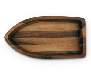 Arthur Court Wood Bowls / Boards Boat Shape Acacia Wood Salad Bowl Large