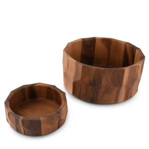 Arthur Court Wood Bowls / Boards Diamond Pattern Single Acacia  Wood Salad Bowl