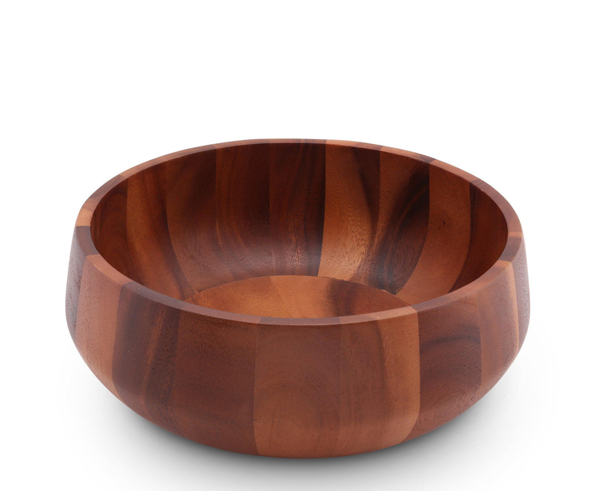 Arthur Court Acacia Wood Serving Bowl for Fruits or Salads Modern Round