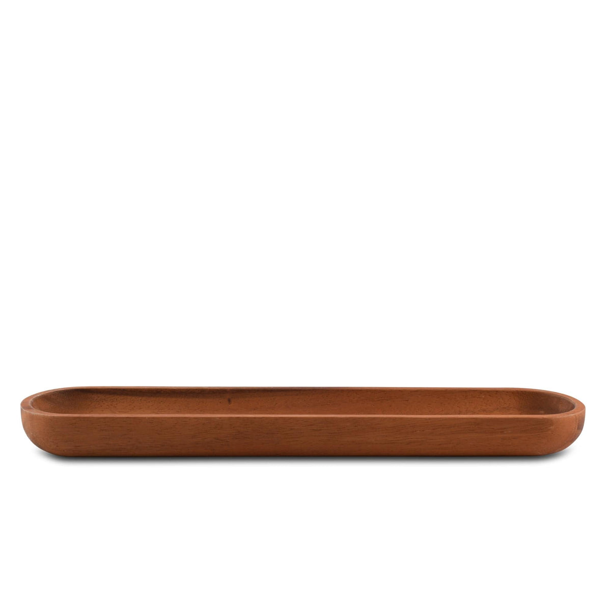 This cracker tray, made from premium wood, is viewed from the side, showcasing its elegant modern classic design.